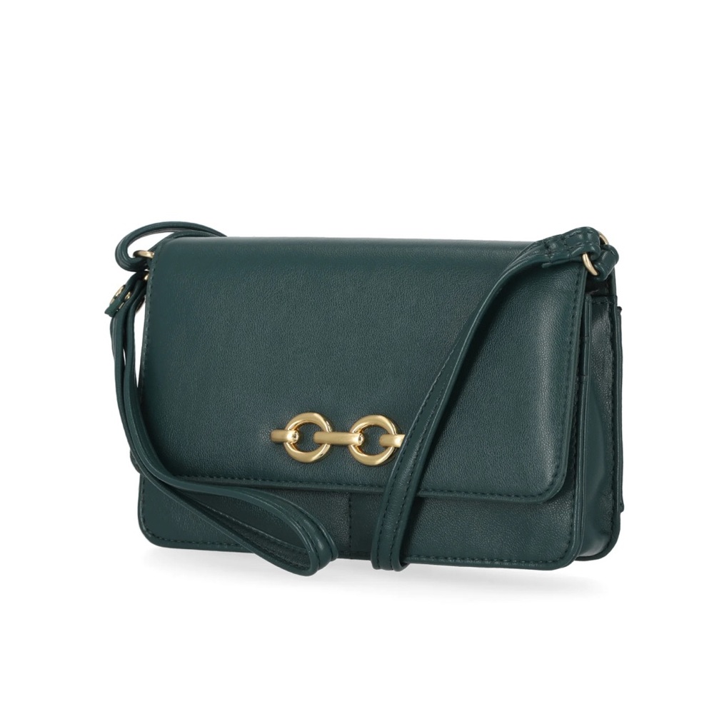 Elegant Green Leather Shoulder Bag